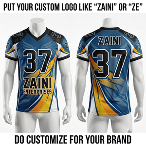 Camiseta de Fútbol de Poliéster con Malla Bird Eye de 160 GSM, Paneles Azules, Blancos y Amarillos, Logotipo Personalizado Impreso, Uniforme de Equipo - Product Image 1