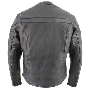 Bomber Jacket Unisex PU Leather Maroon V-neck Collar Half Zip Closure Regular Loose Fit Casual Winter Style Hooded Thick Bamboo - Product Image 5