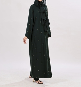 Abaya Saudí Tradicional Islámica de Alta Calidad para Mujer, Diseño Dubai, Primavera, Poliéster Transpirable, Largo hasta el Tobillo, Corte Musulmán - Product Image 4