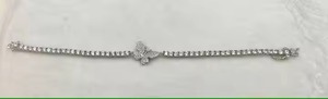 Round Shape Diamond Bracelet Minimalist White Gold Stackable Bracelet Romantic Anniversary <b>Gift</b> for Wife for Parties - Product Image 3