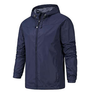 Chaqueta con Capucha Impermeable y Cortavientos de Poliéster 100% Ligera de Alta Calidad al por Mayor, Chaqueta de Exterior para Hombre con Logotipo Personalizado - Product Image 4