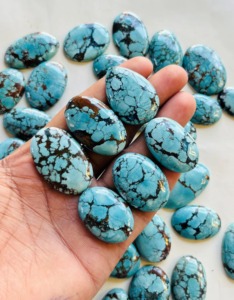 Cabochon de magnésite turquoise de qualité supérieure pour pendentif de bijoux, fait main, vente en gros, en vrac - Product Image 3