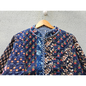 Vintage <b>Patchwork</b> Quilted Cotton Handmade <b>Patchwork</b> <b>Jacket</b> with Pockets for Women Length Outerwear Autumn Warmth gift for her - Product Image 4