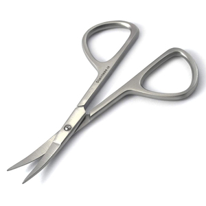Ciseaux à cuticules professionnels en acier inoxydable à pointe incurvée, finition argent mat, avec logo personnalisé, pour manucure et soin des ongles, vente en gros - Product Image 4