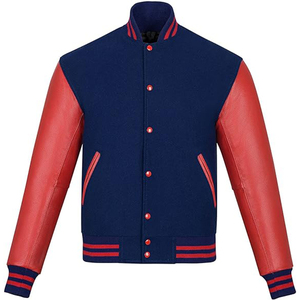 Men's Casual Sports Canvas Varsity Jacket Hooded Letterman Jacket with <b>Stand</b> Collar Fashionable Sports Outerwear - Product Image 1