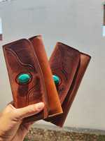 Dompet Wanita Kulit Asli Mewah Bergaya, Desain Baru, Set 2 Buah, Tas Clutch Praktis dengan Resleting dan Tempat Kartu