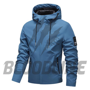 Chaqueta de Motociclismo Negra de Manga Larga, Cortavientos, para Otoño, para Exteriores, Ropa de Carreras para Hombre, Marca Bloodline - Product Image 1