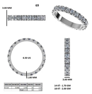 Anillo de Boda Clásico con Diamantes de Punta Compartida - Product Image 6