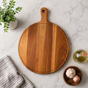 Tabla de Cortar Redonda de Madera, 100% Ecológica, 1.5 cm de Grosor, Apta para Lavavajillas - Product Image 5