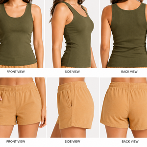 Popular Product Women's <b>Set</b> Above Knee Custom Logo Classic Sports Breathable Everyday Tank Top And Shorts <b>Set</b> For Women's - Product Image 3