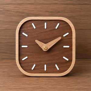 Reloj de Escritorio Nórdico de Madera Maciza con Arco, Esfera de Latón Cepillado, Reloj de Mesa Analógico de Cuarzo Silencioso, Reloj de Escritorio Minimalista de Lujo - Product Image 2