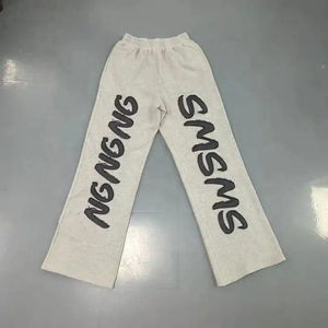 Top Quality Casual Printed Embroidery Elastic Waist <b>Flares</b> Baggy <b>Sweatpants</b> <b>Wholesale</b> OEM Breathable Sweat Pants With Drawstring - Product Image 4