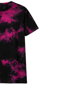 T-shirt personnalisé rose tie-dye pour homme, coton, streetwear décontracté, été, col rond, manches courtes, tee-shirt tendance - Product Image 4