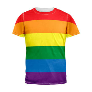 T-shirts multicolores à rayures, sublimation personnalisée, vêtements gays, t-shirts unisexes à manches courtes, respirants, t-shirts oversize - Product Image 1