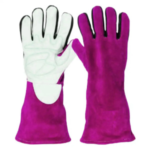 Gants de soudage TIG en cuir de vachette renforcé et cuir croûte, résistants à l'abrasion, pour la lutte contre les incendies et le barbecue - Product Image 6