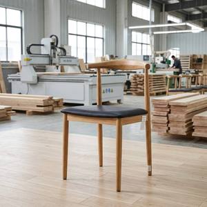 Silla de Comedor Moderna de Madera con Tapicería de Cuero PU, Asiento y Respaldo Suaves, Muebles para el Hogar, Cafeterías, Restaurantes - Product Image 5