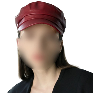 Gorras de Cuero Genuino Rojo, Estilo Vintage, de Alta Calidad, Clásicas, Cómodas, para Otoño/Invierno - Product Image 1