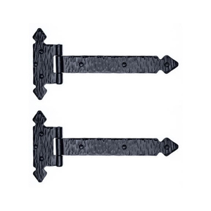 Heavy Duty Cast Iron Strap Hinge Black Powder Coated Wrought Iron <b>Door</b> Hinge Antique Heart Style Decorative <b>Barn</b> Gate <b>Hardware</b> - Product Image 2