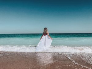 Women's Cotton Voile Maxi Dress <b>Spaghetti</b> <b>Strap</b> White Beach Flowy Summer Resort Wear Sweet Plain Dyed Natural - Product Image 2