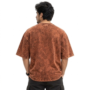 เสื้อยืดโอเวอร์ไซส์ผู้ชายแบบ Acidwash ตะเข็บทนทาน ผ้าฝ้ายนุ่ม สไตล์แฟชั่นทันสมัย เสื้อยืดโอเวอร์ไซส์ผู้ชายแบบ Acidwash ผ้าเนื้อนุ่ม - Product Image 2