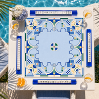Tapis de Mahjong Américain Art Déco Personnalisé 33x33 Pouces 2mm Néoprène Antidérapant Tapis de Jeu de Table Design Original Fournisseur OEM Vente en Gros Cadeau