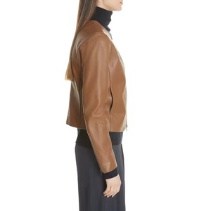 Chaqueta de Cuero Genuino Tejida, Delgada, Nueva, de Lujo para Mujer, Acolchada, Impermeable, Transpirable, Ecológica, Reversible, con Cierre - Product Image 6