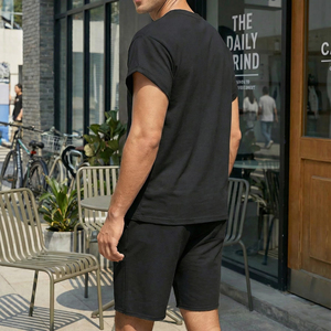 <b>Top</b> Quality Lightweight Summer Polyester Men t Shirts Streetwear Casual Gym Wear Tracksuit Custom Plain t Shirt <b>and</b> <b>Short</b> <b>Sets</b> - Product Image 5