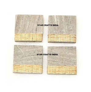 Wood/Resin/<b>Epoxy</b> Wicker Handmade Customized Eco-Friendly Modern Coasters Pads Non Slip Home Wedding Decoration Wholesale Price - Product Image 5
