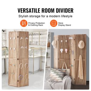 Divisorio in Legno a 4 Pannelli Alto 66,9 Pollici, Paravento Pieghevole Portatile Intagliato per Interni, Schermo per Privacy e Decorazione d'Interni - Product Image 2