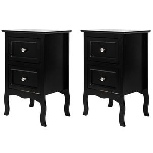 2 tables de chevet noires à deux niveaux de grande taille de style campagnard - Product Image 3