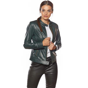 Chaqueta de Cuero para Mujer, Estilo Moderno, Talla Grande, Moda Urbana, Transpirable, Hecha de Tela Satinada - Product Image 4