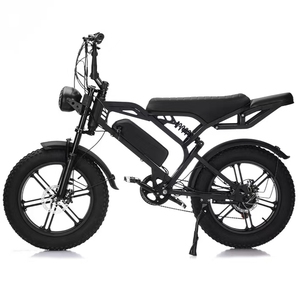 Vélo électrique rétro style neige avec pneus larges 20*4 pouces, batterie lithium 48V 10Ah, double suspension, freins à disque doubles - Product Image 1