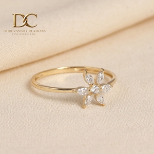 14KT Solid Yellow <b>Gold</b> IGI Certified Lab Grown Diamond Luxury Wedding Engagement Flower Design <b>Ring</b> Fine Classic Jewelry - Product Image 4