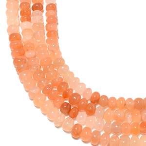 ลูกปัดมูนสโตนสีส้มธรรมชาติทรงกลมเรียบ สำหรับทำเครื่องประดับ คุณภาพสูง - Product Image 4