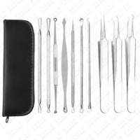 Kit de soin du visage et extracteur d'acné en acier inoxydable 7 pièces – Nettoyeur de points noirs et de pores avec sac de rangement en PU à prix de gros