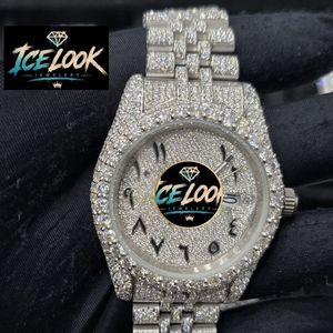 ICELOOK นาฬิกาข้อมือสตรีสแตนเลสสตีลหรูหรา 40 มม. หน้าปัดกลมคริสตัลแซฟไฟร์ อะนาล็อกควอตซ์ หน้าปัดเรืองแสง สายขนาด 20 มม. ตัวล็อคแบบพับได้ - Product Image 1
