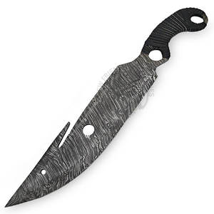 มีดล่าสัตว์กลางแจ้งรุ่นใหม่ล่าสุด ด้ามจับหุ้มหนัง  ใบมีดเหล็กดามัสกัสแบบเต็มตัน  คมกริบ  ด้ามจับหุ้มเชือกหนัง  มีดเอาตัวรอดที่ดีที่สุด - Product Image 5