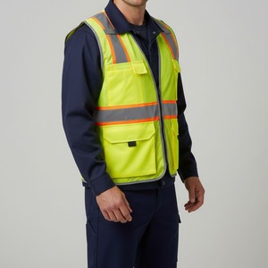 Gilet de sécurité réfléchissant haute visibilité OEM, vêtements de travail légers et protecteurs pour une utilisation industrielle et routière - Product Image 6