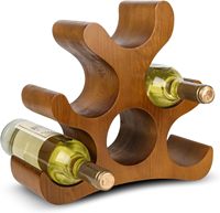 Support à vin moderne en bois d'acacia massif, pour 6 bouteilles, organisateur de rangement de comptoir de luxe, décoration pour la maison, la cuisine et le bar
