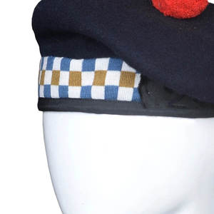 Gorro Balmoral 100% Lana Azul Blanco Dorado Hecho a Mano Escocés OEM ODM Gorros Tradicionales para Kilt - Product Image 5