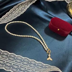 Collar de Perlas de Agua Dulce de 14K de Moda de Lujo para Xiaomi, Cadena de Clavícula con Forma de Arroz Ligero para Mujer - Product Image 5