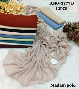 Collection de stoles élégantes en mousseline Madam Polo - Ensemble d'écharpes multicolores haut de gamme pour un style polyvalent et un drapage élégant - Product Image 2