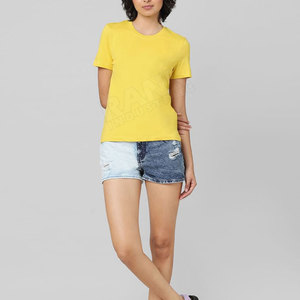 T-shirts pour femmes en gros avec impression de logo OEM, T-shirts personnalisés pour femmes, 100% coton, coupe ajustée décontractée, tee-shirt pour femmes - Product Image 5