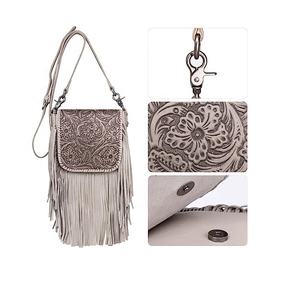 กระเป๋าถือหนังวัวแท้สไตล์ตะวันตกแบบดั้งเดิมมีซิปสไตล์วินเทจ - Product Image 2