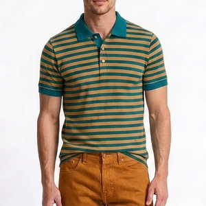 Polo pour homme tendance, coupe ajustée, résistant à la décoloration, tissu de qualité supérieure, toucher doux, confortable, polo d'été - Product Image 1