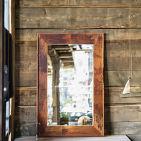 Miroir rond mural en bois sculpté fait main de luxe, style moderne rustique, personnalisable, miroir décoratif d'appoint