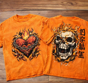 Camisetas Personalizadas de Alta Calidad con Estampado Frontal, Cuello Redondo, Estilo Urbano, Vintage, Lavadas, 100% Algodón Ecológico para Hombre - Product Image 2