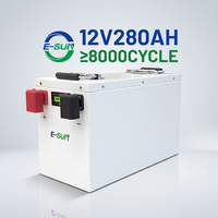 Batterie LiFePO4 E-SUN à décharge profonde 12V 280Ah avec BMS intégré, 8000 cycles, pour onduleur solaire domestique hors réseau