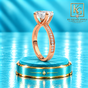 Anillo de Compromiso de Diamante Cultivado en Laboratorio de Corte Radiante en Oro Rosa de 14 Quilates de Primera Calidad para Mujer con Calidad de Diamante Certificada - Product Image 3