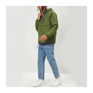 <b>Men's</b> Waterproof Safari Style Winter <b>Cycling</b> Rain <b>Jacket</b> Pullover Windbreaker Quarter Zip up Hooded Front Logo - Product Image 4